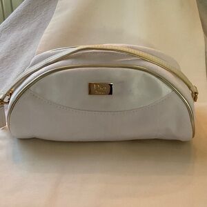 Dior White and Gold Cosmetic Bag